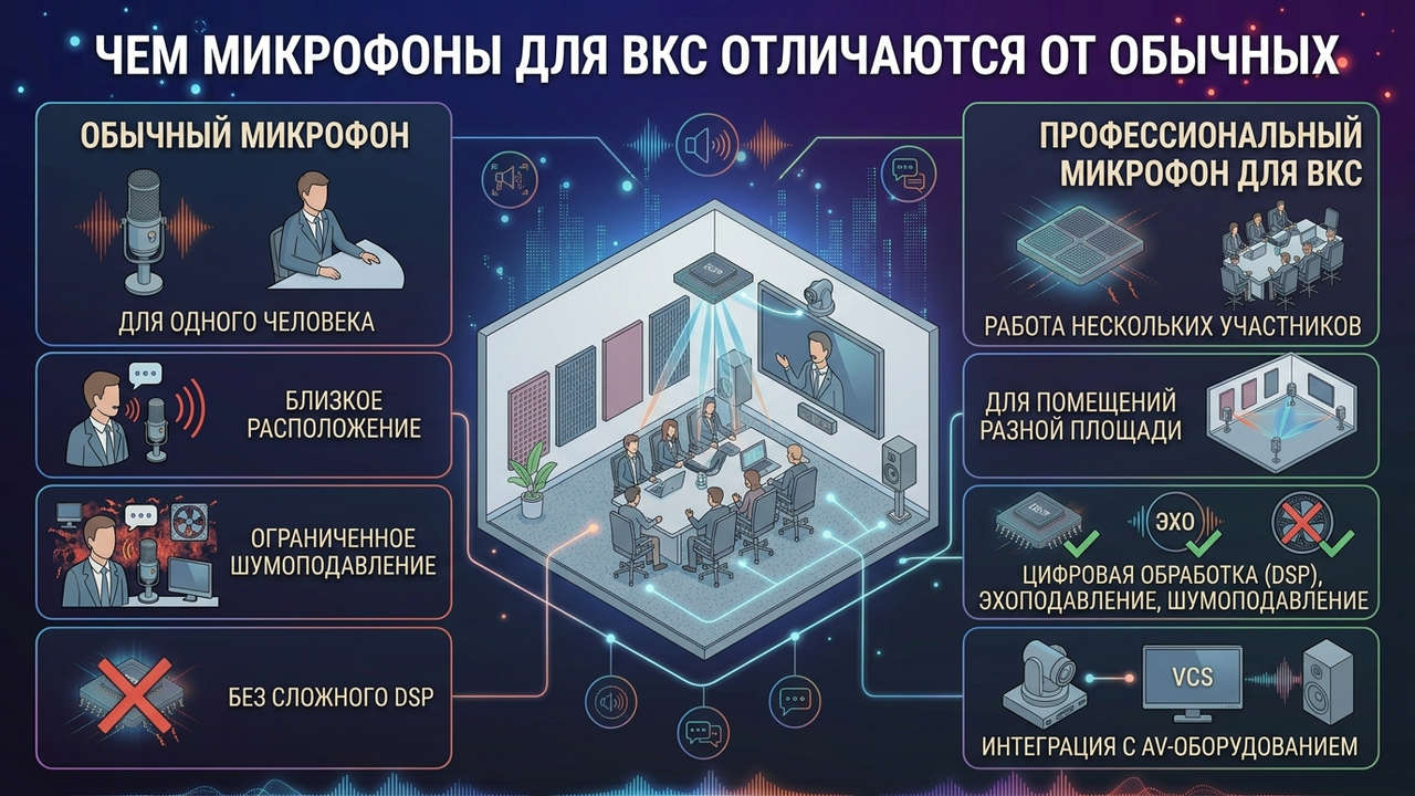 чем микрофоны для вкс отличаются от обычных