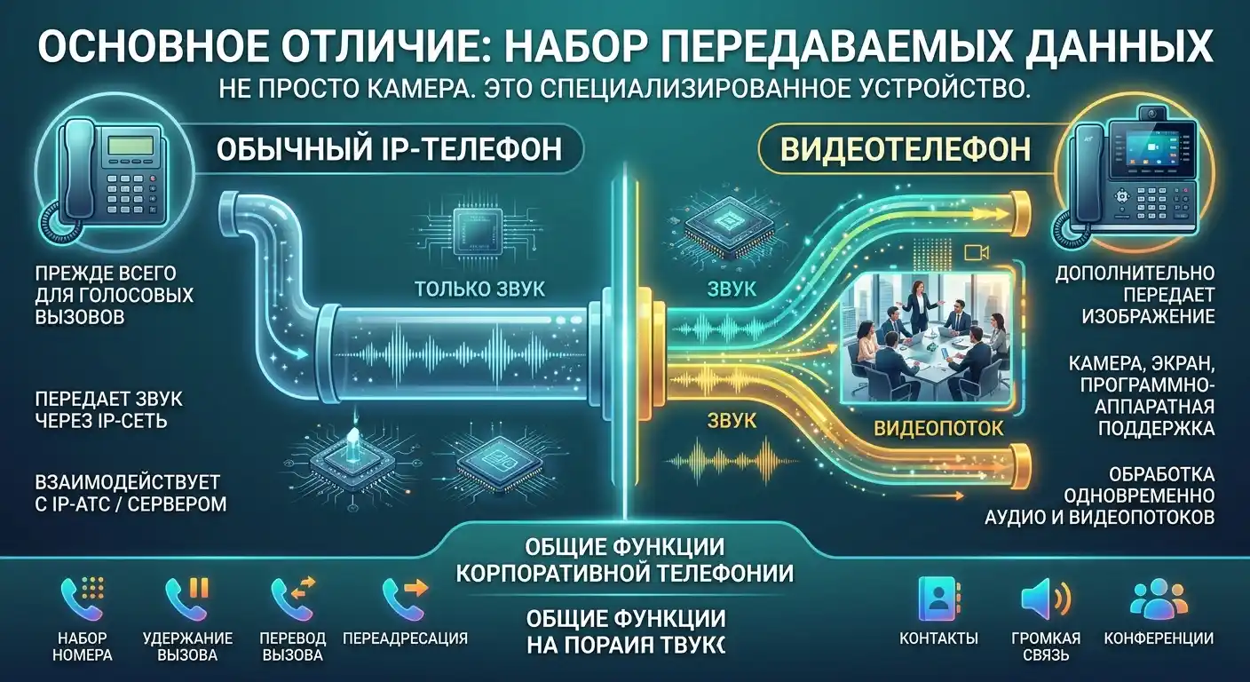 чем видеотелефон отличается от обычного ip-телефона