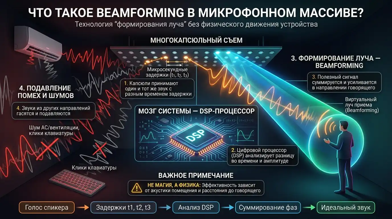 что такое beamforming в микрофонном массиве
