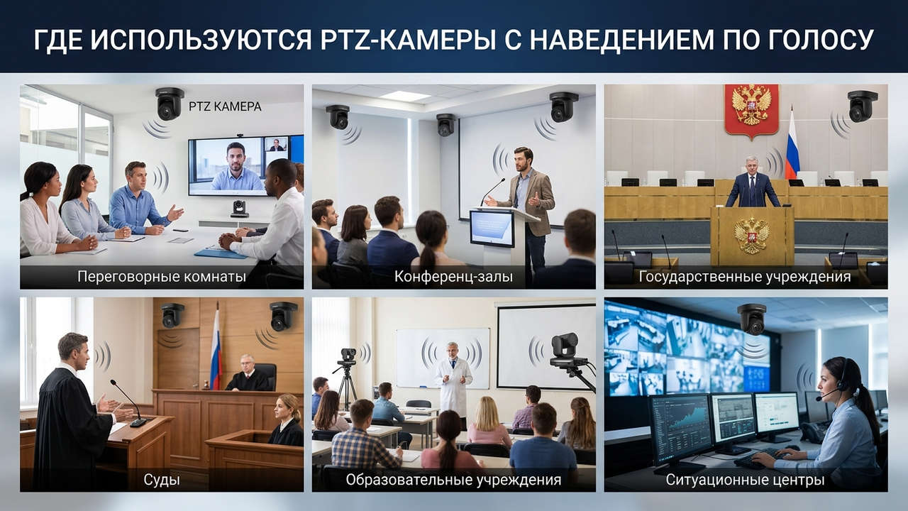 где используются ptz-камеры с наведением по голосу
