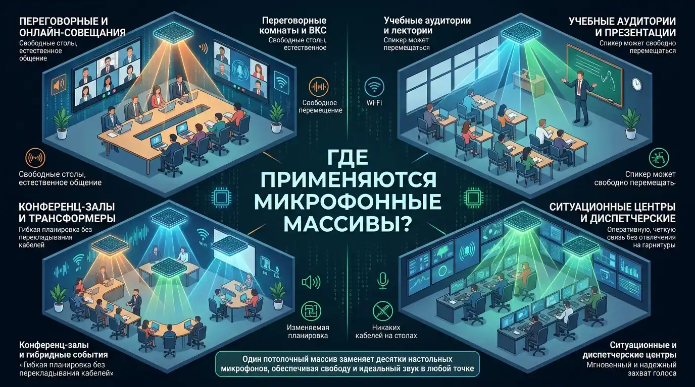 где применяются микрофонные массивы