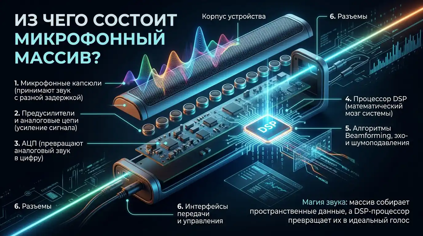 из чего состоит микрофонный массив