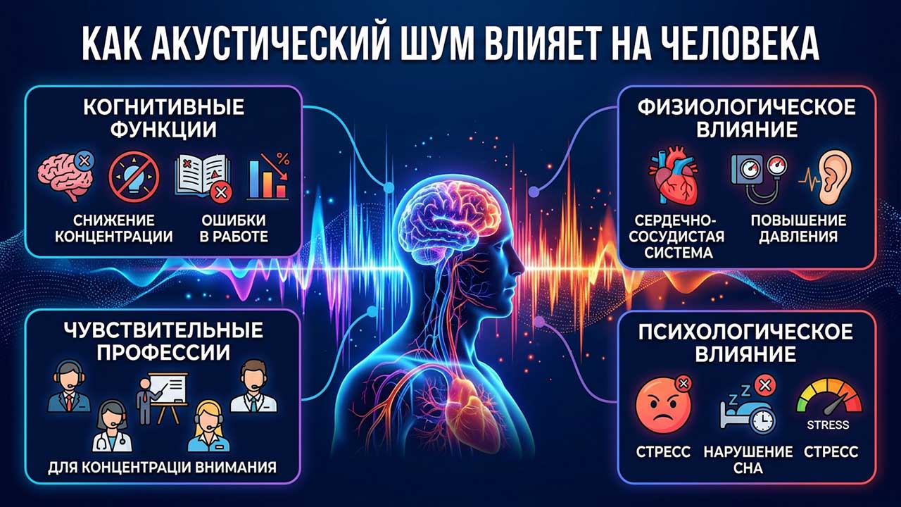 как акустический шум влияет на человека