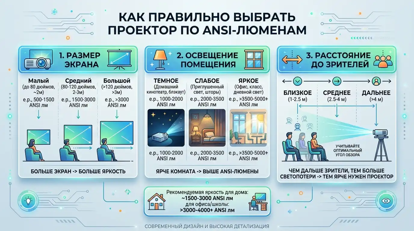 Как правильно выбрать проектор по ANSI-люменам