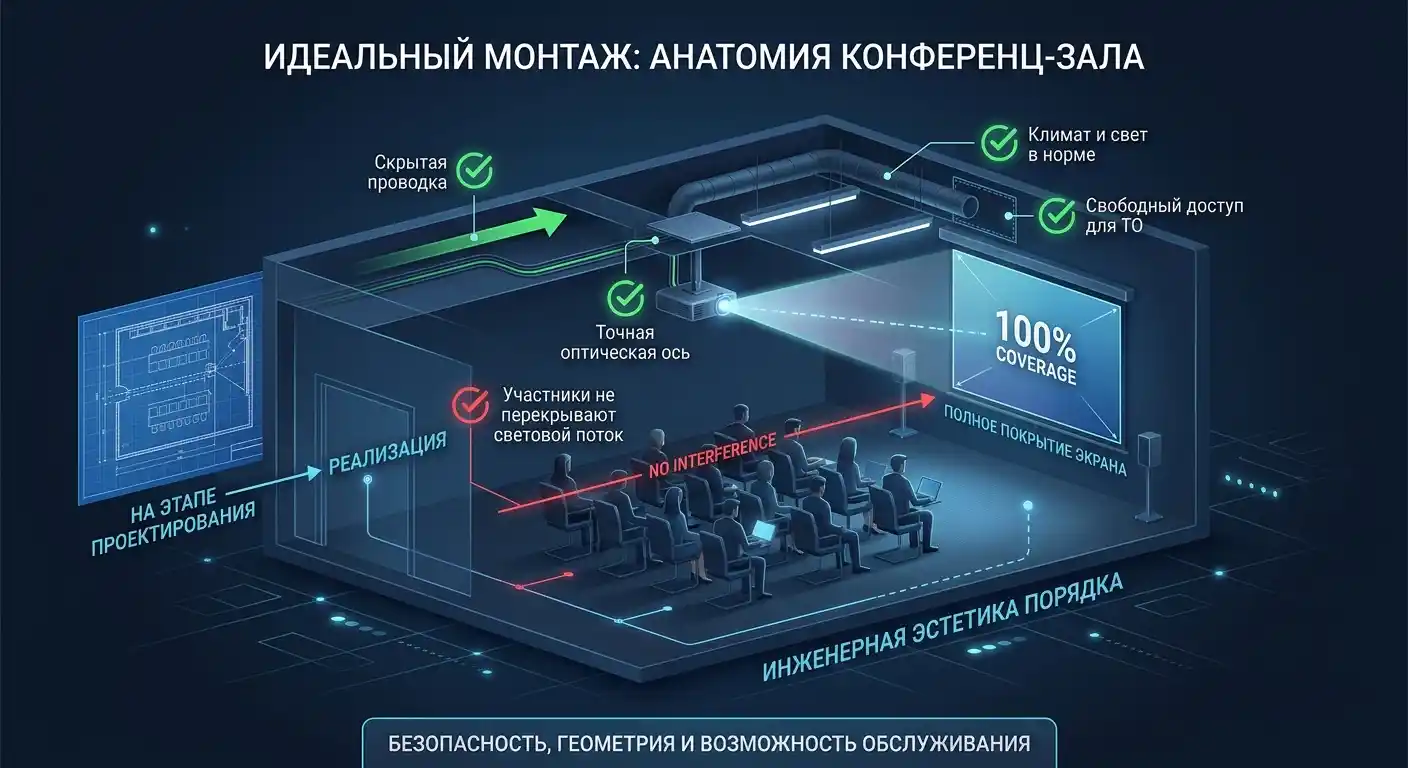 как установить проектор в конференц-зале