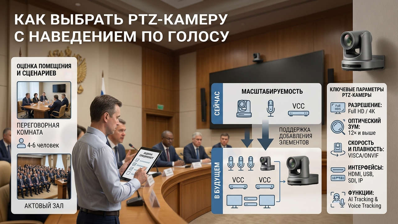 как выбрать ptz-камеру с наведением по голосу
