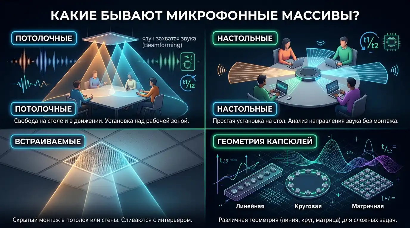 какие бывают микрофонные массивы