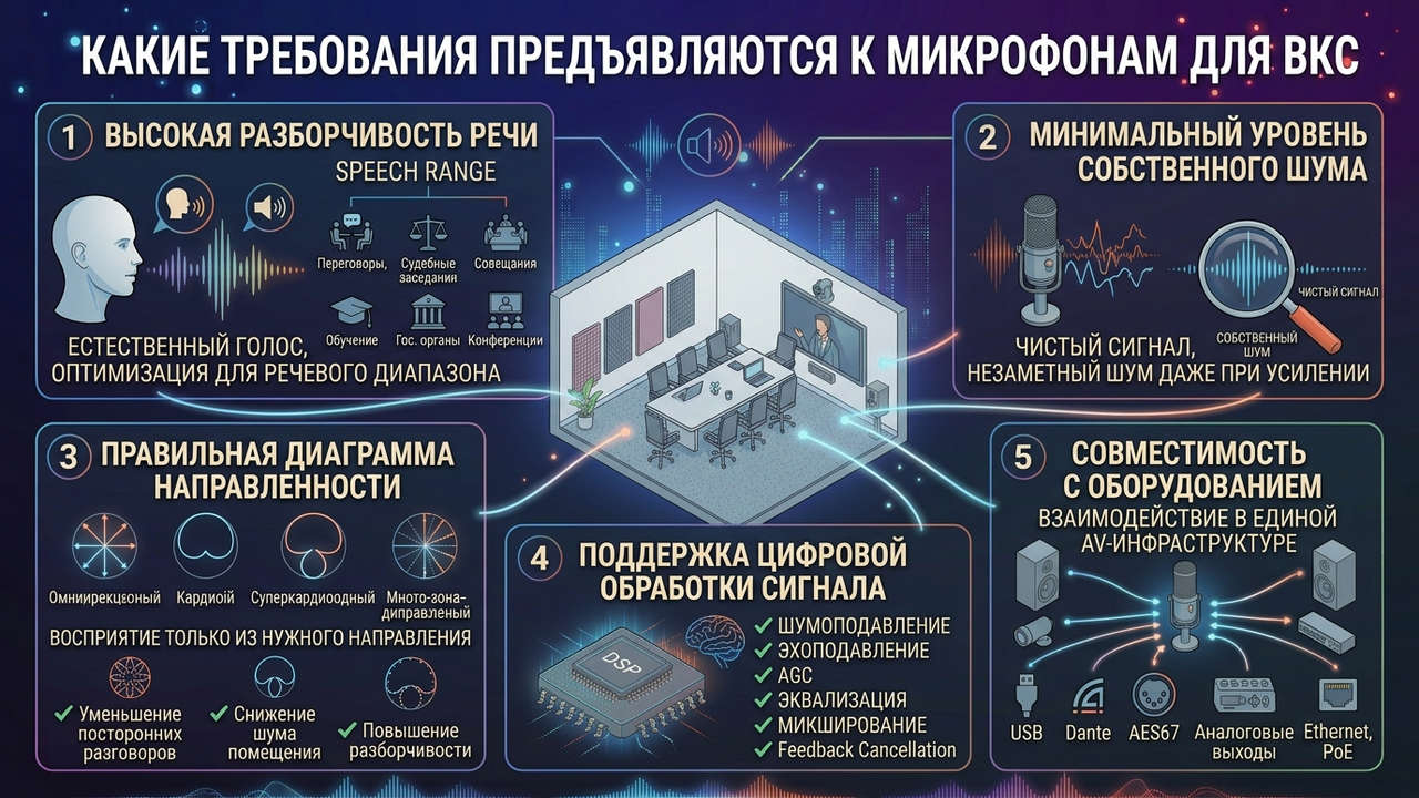 какие требования предъявляются к микрофонам для вкс
