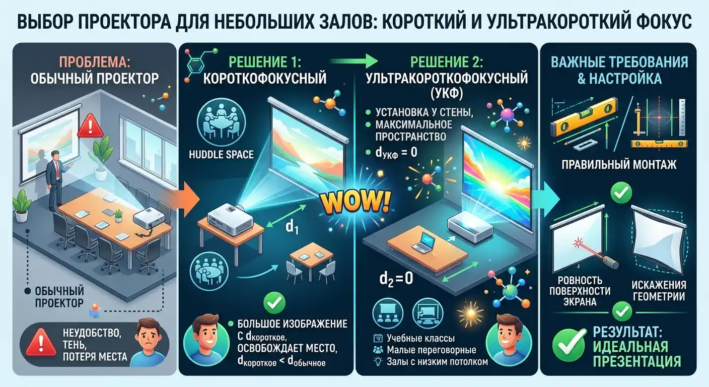 короткофокусный или ультракороткофокусный проектор