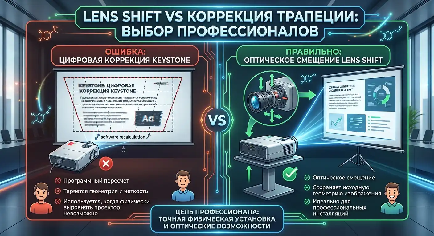 lens shift и коррекция изображения
