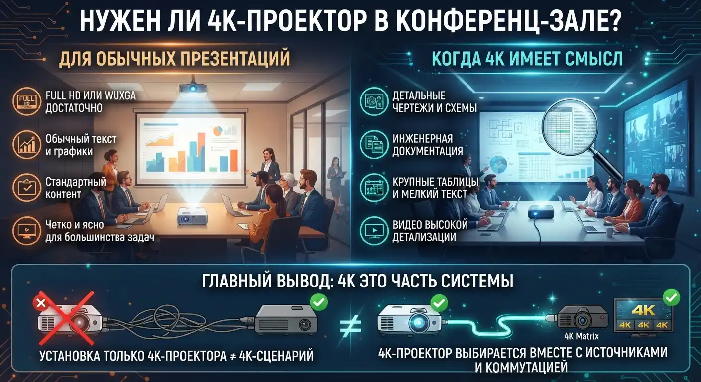 нужен ли 4k-проектор для конференц-зала