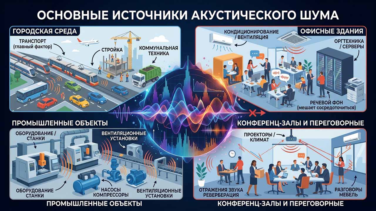 основные источники акустического шума