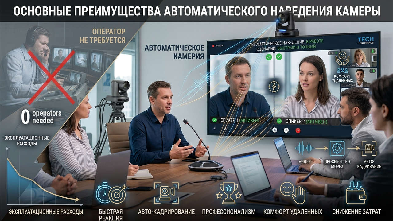 основные преимущества автоматического наведения камеры