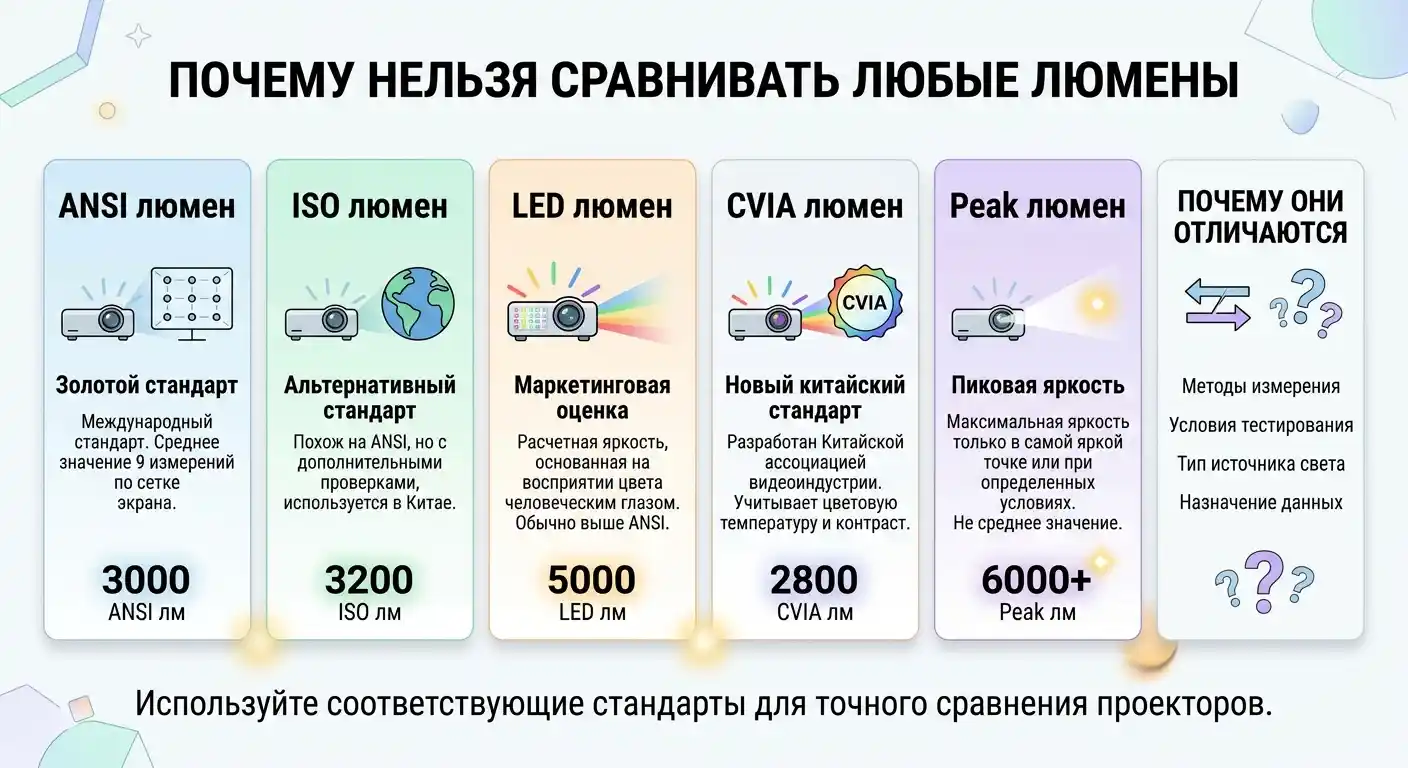 Почему нельзя сравнивать любые люмены