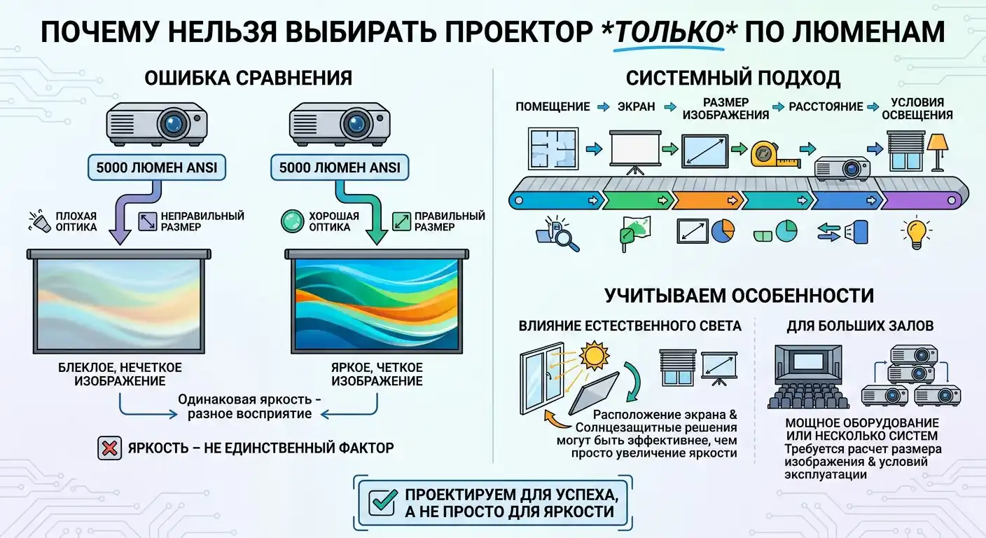 почему нельзя выбирать проектор только по люменам