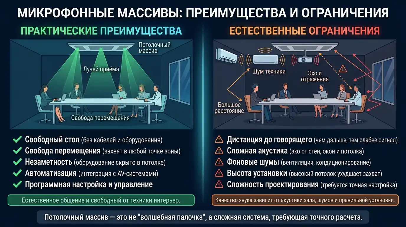 преимущества микрофонных массивов