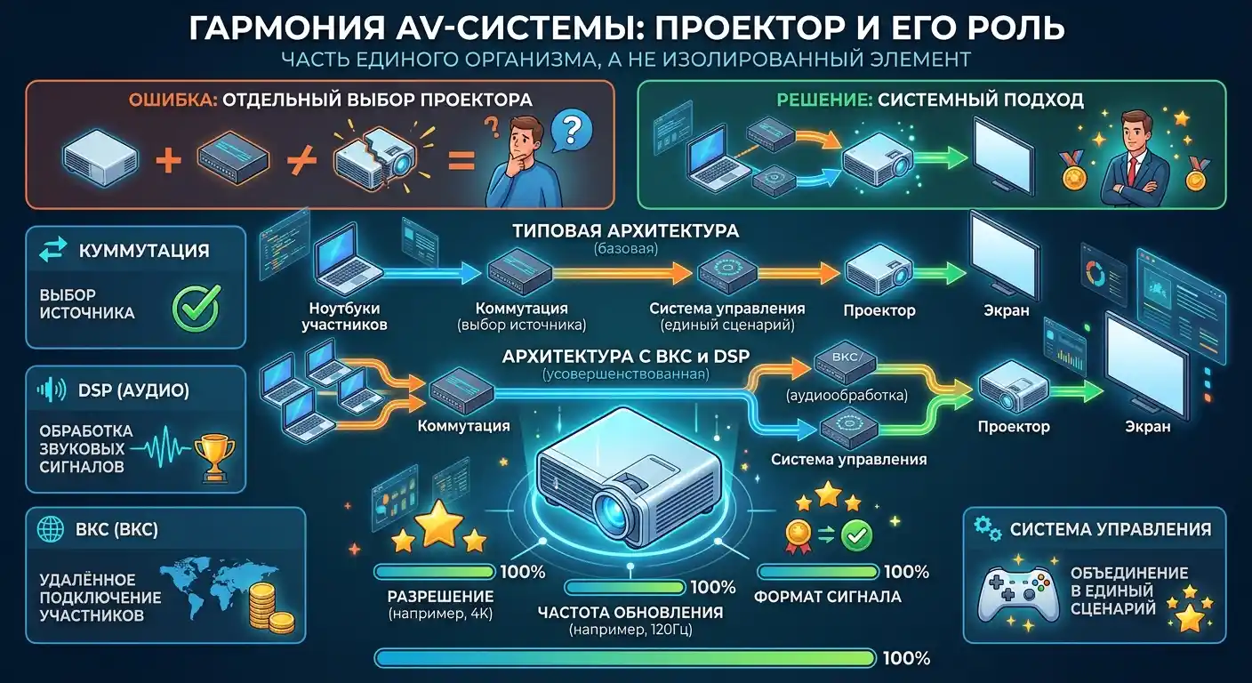 проектор как часть системы конференц-зала