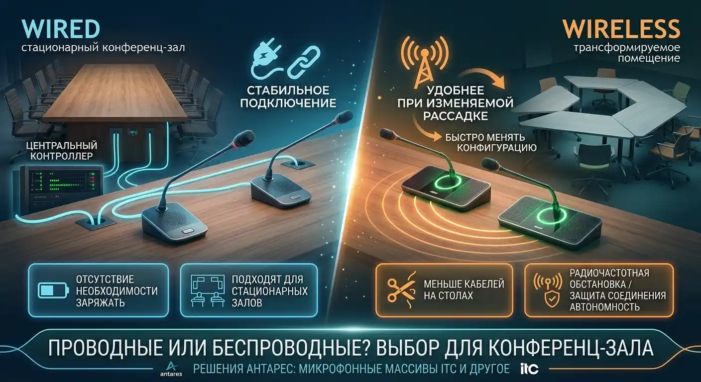 проводные или беспроводные настольные микрофоны