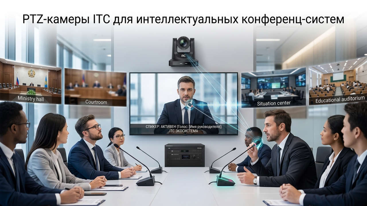 ptz-камеры itc для интеллектуальных конференц-систем