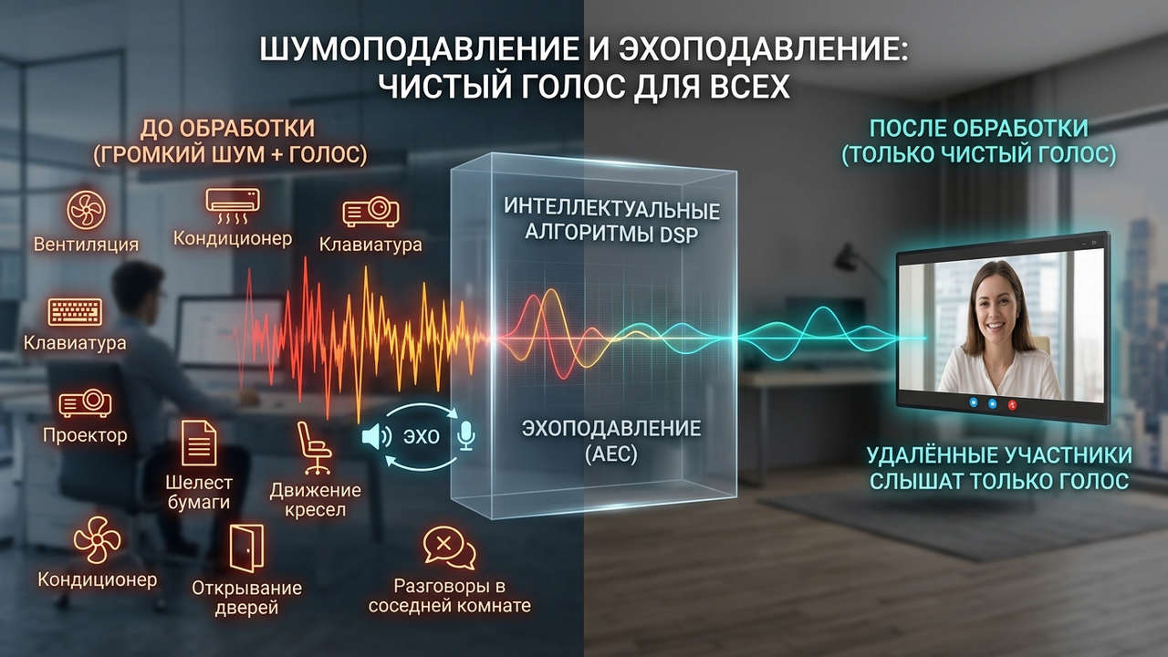 шумоподавление и эхоподавление почему удалённые участники слышат только голос