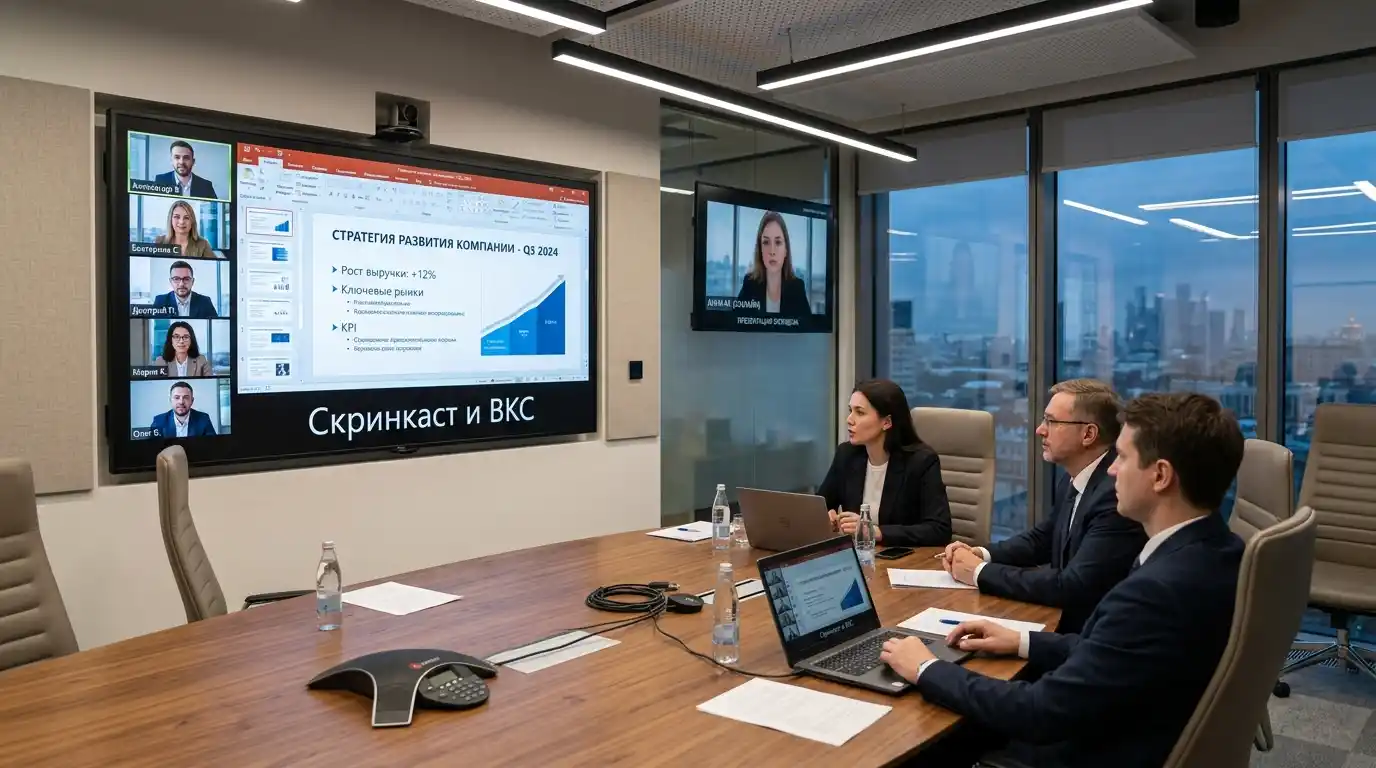 Скринкаст и демонстрация экрана в системах ВКС
